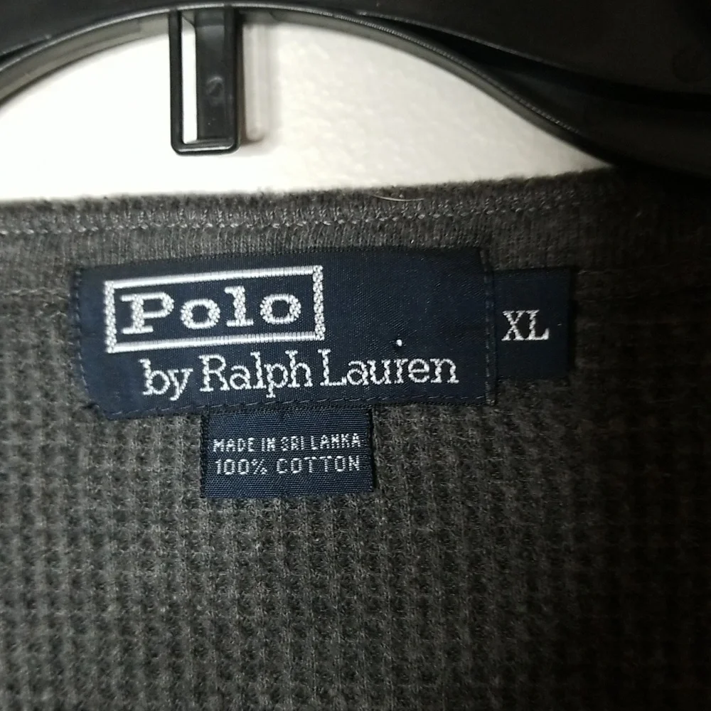 Polo Ralph Lauren Men’s Gray Long Sleeve Henley Shirt Sz XL